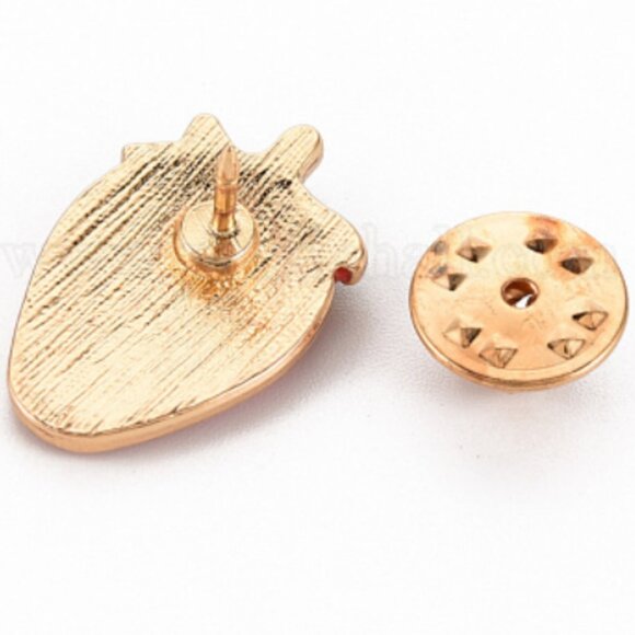 Golden Strawberry Pin Badge - Picture 7 of 16